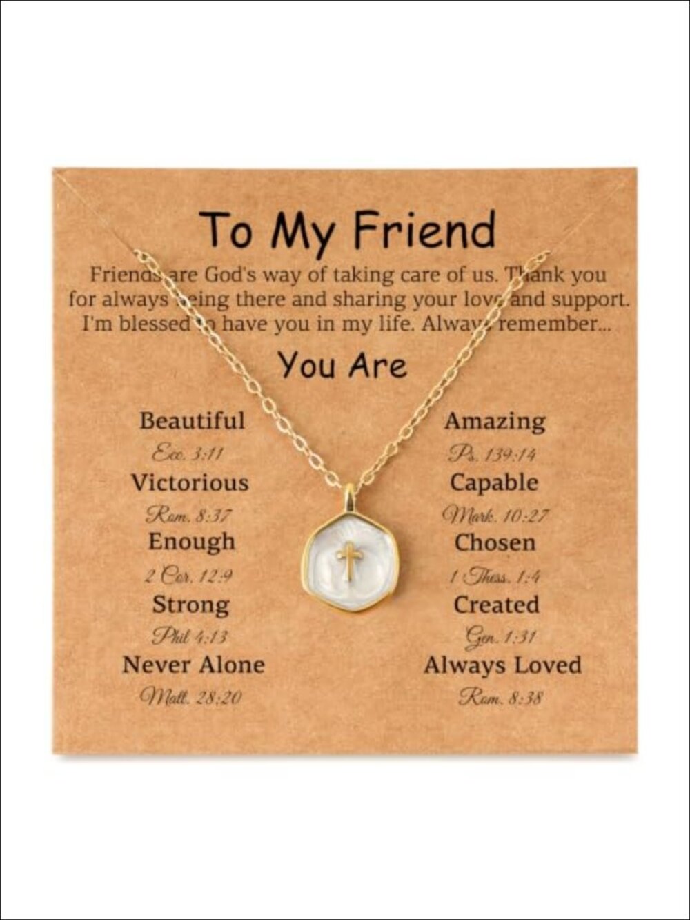 14K Gold Plated Stainless Steel Cross Necklace Friend Gift Pendant